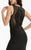 Jasz Couture - Laced Sleeveless Jersey Gown 5918 in Black