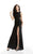 Jasz Couture - Laced Sleeveless Jersey Gown 5918 in Black