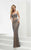 Jasz Couture - Beaded Diamond Two Piece Evening Gown 5930 in Gray