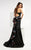 Jasz Couture - Sparkling Halter Evening Gown 5936 in Black and Multi-Color