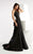Jasz Couture - Sparkling Halter Evening Gown 5936 in Black and Multi-Color