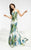 Jasz Couture - Floral Halter Evening Gown 5937 in White and Multi-Color