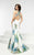 Jasz Couture - Floral Halter Evening Gown 5937 in White and Multi-Color