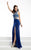 Jasz Couture - Halter Sequined Long Gown 5939 in Blue