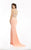 Jasz Couture - Halter Neck Beaded Gown 5944 in Orange
