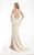Jasz Couture - Halter Embellished Long Gown 5955 in Neutral