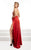 Jasz Couture - Halter Long Gown with Slit 5959 in Red