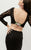 Jasz Couture - Long Sleeve Two-Piece Gown 5967 in Black