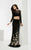 Jasz Couture - Long Sleeve Two-Piece Gown 5967 in Black