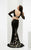 Jasz Couture - Long Sleeve Two-Piece Gown 5967 in Black