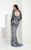 Jasz Couture - Sheer Long Sleeve Beaded Gown 5970 in Blue and Neutral