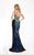 Jasz Couture - Beaded Sweetheart Evening Gown 5973 in Black and Blue