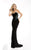 Jasz Couture - Strapless Beaded Long Gown 5982 in Black