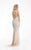 Jasz Couture - Sequined Deep V-neckline Empire Long Gown 5985 in Black and Brown