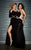 Jasz Couture - Embellished Halter Neck Daring Long Gown 5986 in Black and Neutral