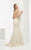 Jasz Couture - Embellished Halter Neck Daring Long Gown 5986 in Neutral