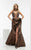 Jasz Couture - Sweetheart Layered High Slit gown 5993 in Brown