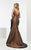 Jasz Couture - Sweetheart Layered High Slit gown 5993 in Brown