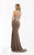 Jasz Couture - Bejeweled Halter Neck Gown 5994 in Brown