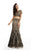 Jasz Couture - Sparkling Sequined Two-Piece Evening Dress 6001 in Black and Gold