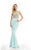 Jasz Couture - Illusion Halter Neck Mermaid Gown 6005 in Blue