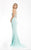 Jasz Couture - Illusion Halter Neck Mermaid Gown 6005 in Blue