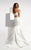Jasz Couture - Illusion Halter Two Piece Mermaid Long dress 6007 in White