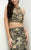 Jasz Couture - Ornate Floral Two-Piece Gown 6009 in Black and Gold