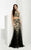 Jasz Couture - Ornate Floral Two-Piece Gown 6009 in Black and Gold