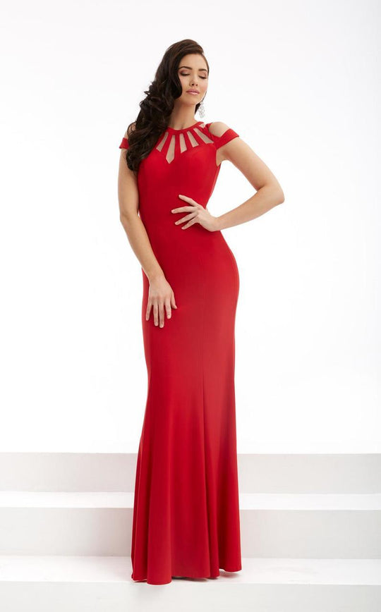 Jasz Couture - Sweetheart Cutout Strappy Evening Dress 6010 in Red