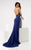 Jasz Couture - Interweaved Plunge Gown  6015 in Blue
