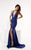 Jasz Couture - Interweaved Plunge Gown  6015 in Blue