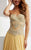 Jasz Couture - Appliqued Corset Gown 6019 in Gold