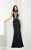 Jasz Couture - Sultry Plunging Beaded Gown 6030 in Blue