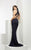 Jasz Couture - Sultry Plunging Beaded Gown 6030 in Blue