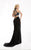 Jasz Couture - Beaded Halter Cutout Evening Dress 6032 in Black and Blue