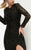 Jasz Couture - Bejeweled Lace Evening Gown 6033 in Black