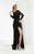 Jasz Couture - Bejeweled Lace Evening Gown 6033 in Black