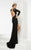Jasz Couture - Bejeweled Lace Evening Gown 6033 in Black