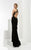 Jasz Couture - Ruffled Panel Jersey Gown  6036 in Black