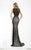 Jasz Couture - Paneled Hourglass Evening Gown 6039 in Black and White