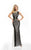 Jasz Couture - Paneled Hourglass Evening Gown 6039 in Black and White