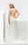 Jasz Couture - Gold Beaded Patterned Jersey Dress 6070 in White and Gold
