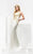 Jasz Couture - Gold Beaded Patterned Jersey Dress 6070 in White and Gold