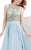 Jasz Couture - Beaded Chiffon Evening Gown 6072 in Blue