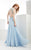 Jasz Couture - Beaded Chiffon Evening Gown 6072 in Blue