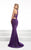 Jasz Couture - Bandeau Cut Out Gown 6075 in Purple