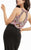 Jasz Couture - Beaded Halter Neck Evening Gown 6083 in Black and Pink
