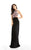 Jasz Couture - Beaded Halter Neck Evening Gown 6083 in Black and Pink