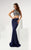 Jasz Couture - Beaded Illusion Two Piece Evening Gown 6112 in Blue